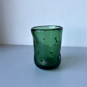 Vintage green glass vase