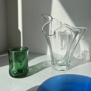 Vintage glass handkerchief vase