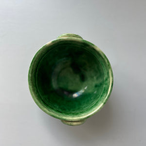 Little ceramic vintage bowl green