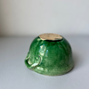 Little ceramic vintage bowl green