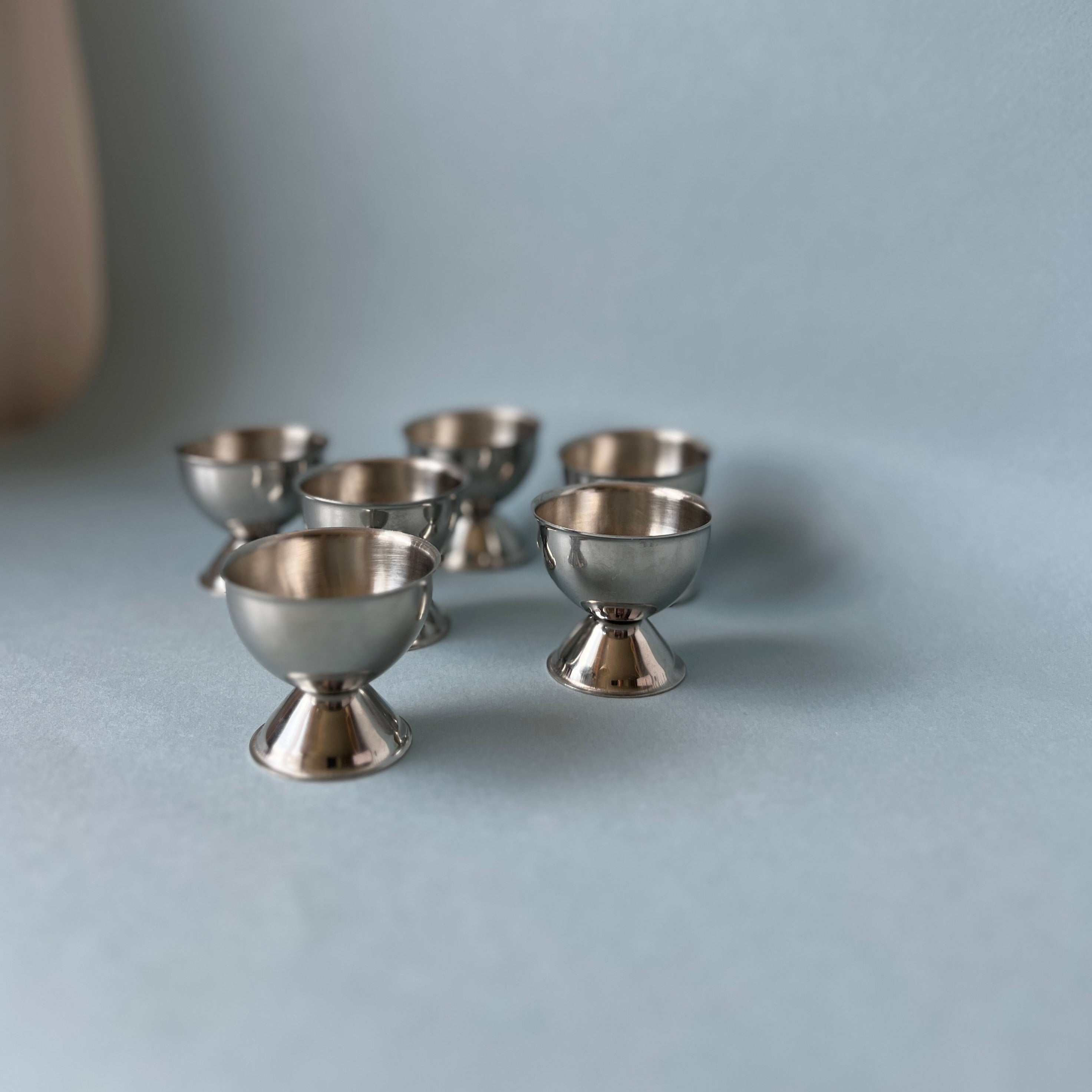 Stainless steel egg cups set of 6