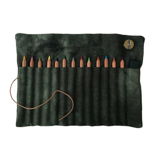 Linen pencil case with Stockmar pencils