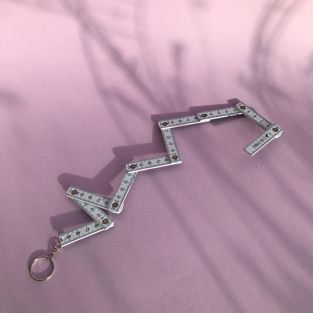 Little folding ruler keychain