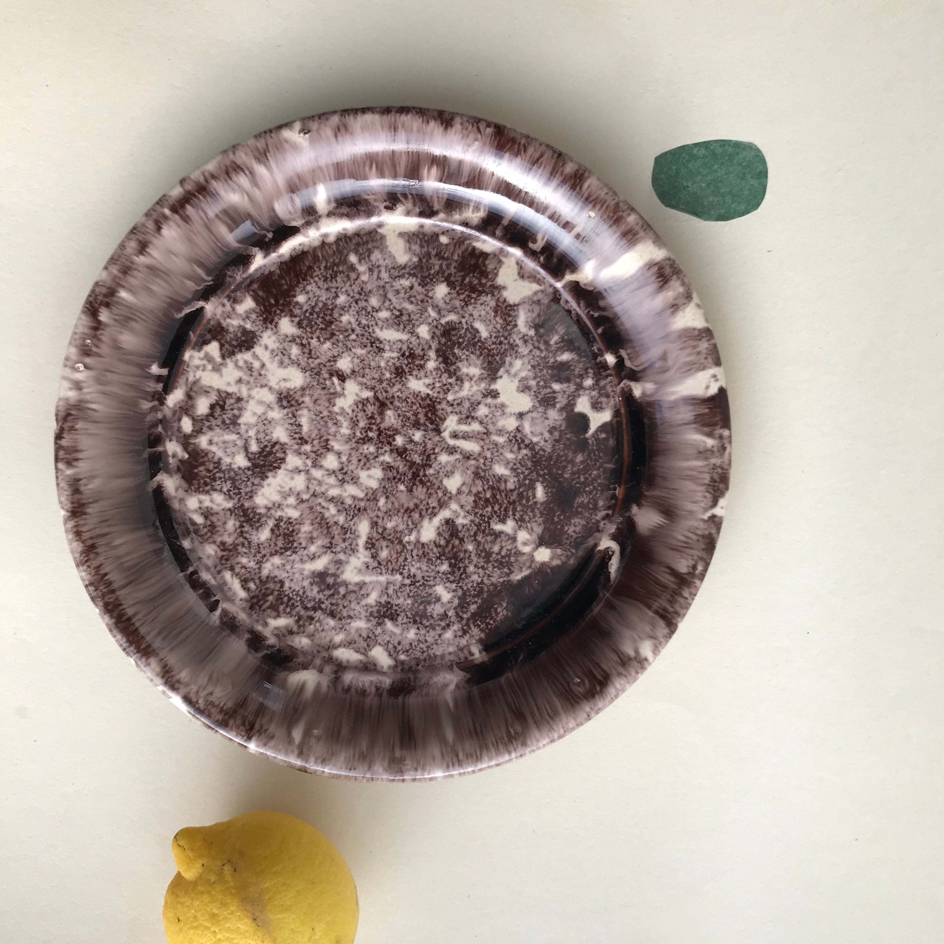 Speckled vintage plate