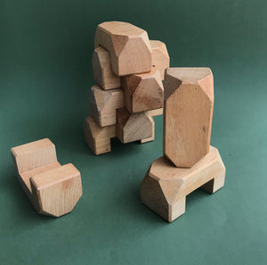 Vintage oak wooden blocks