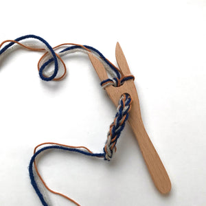 Wooden knitting fork