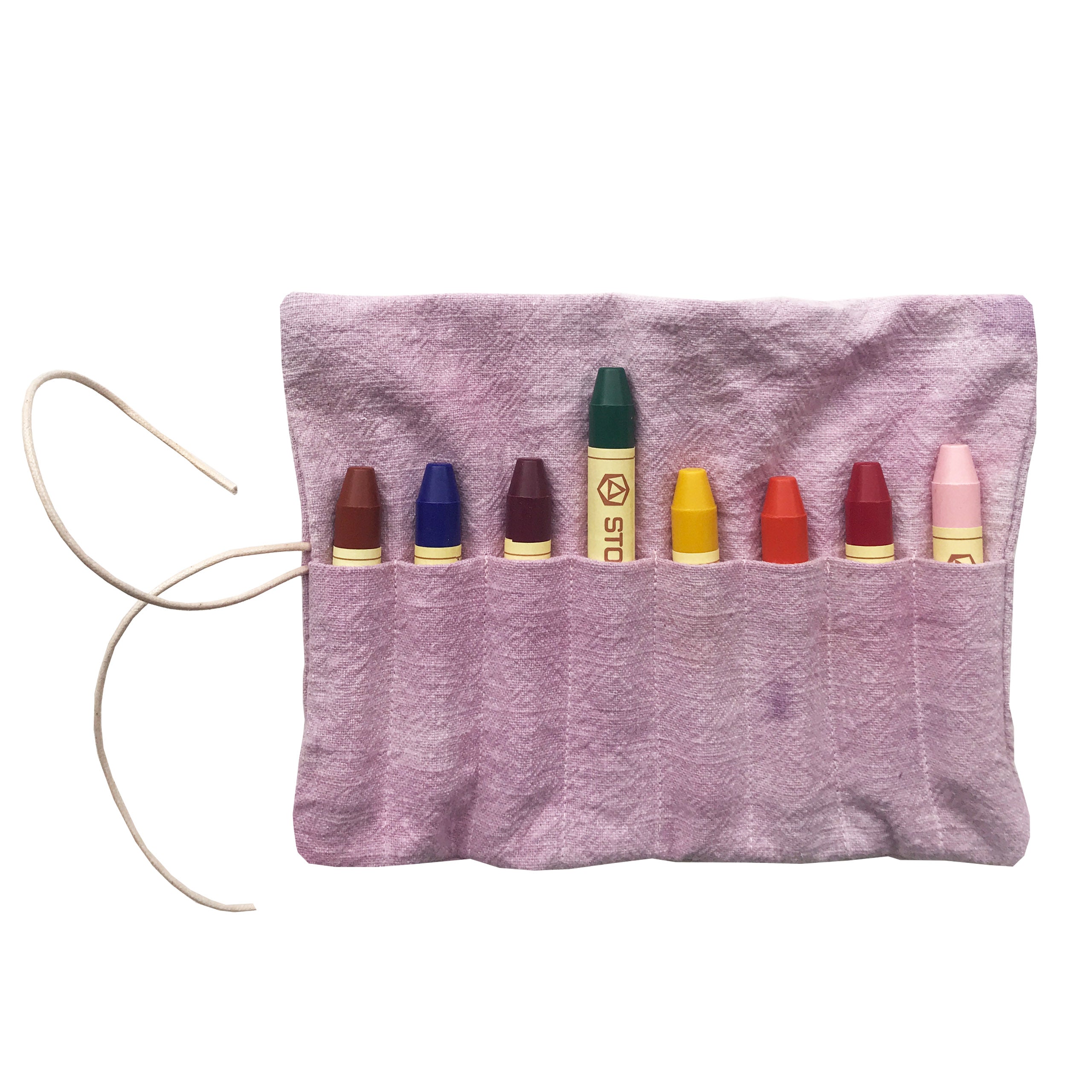 Linen case 8 Stockmar crayons lila